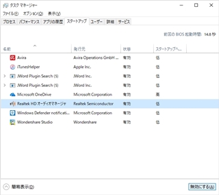 タスクマネージャ