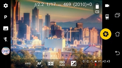 Camera FV-5 Liteの撮影画面