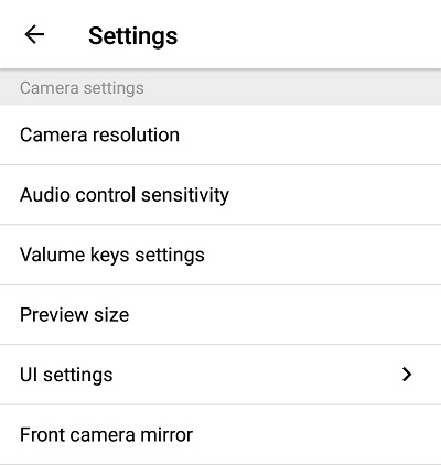 HDカメラPro＆Selfieカメラの設定