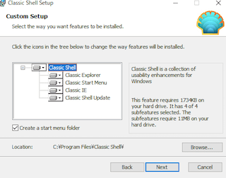 Classic Shellのインストーラー
