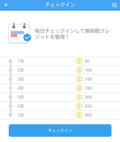 WhatsCallのチェックイン