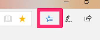 Edgeのツールバー上の星が流れているようなアイコン