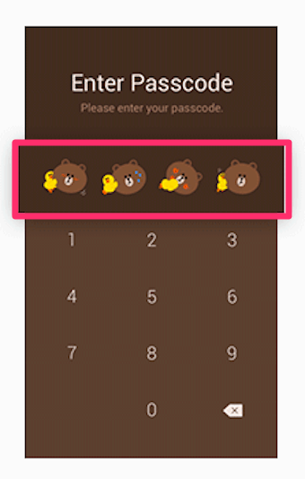 LINEの起動時のパスコード用