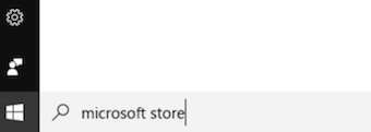 Windowsのスタートメニューから「microsoft store」を検索