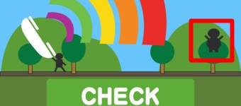 測定結果が表示される時、右にいる人がジャンプしていると電波は良好