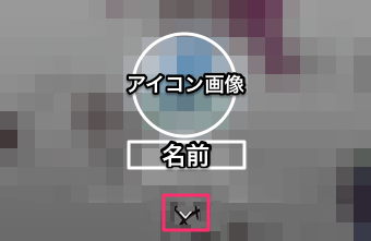 アイコン画像と名前が出てきますので、下側にあるくの字型のボタンをタップ