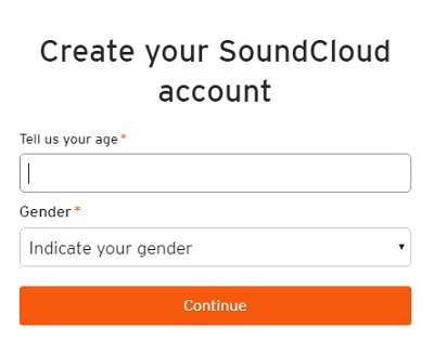 「Tell us your age（年齢）」には年齢、「Gender（性別）」では女性の方はFemale・男性の方はMaleを選択したら「Continue」をクリック