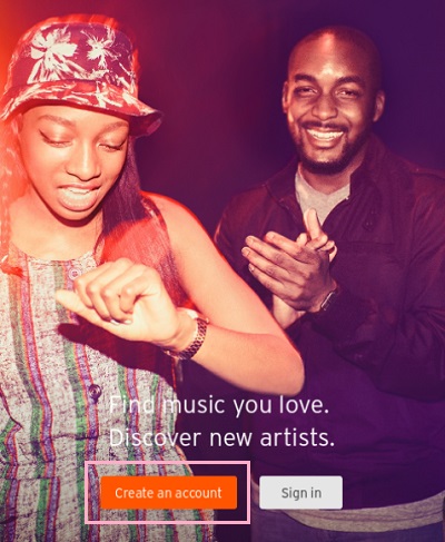 「Create an account」をタップ