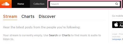 ログイン後のホーム画面上部に表示されている検索フォーム