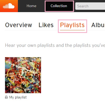 作成したプレイリストは画面上部に表示