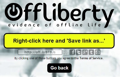 「Right-click here and 'Save link as...'」と書かれた黄色のボタンが表示されるので、右クリックしてメニューの「名前を付けてリンク先を保存」からダウンロード