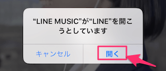 確認のポップアップが出ますので、開くをタップ