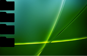 フォルダアイコンやデスクトップのショートカットアイコンが大きく表示されているディスプレイ