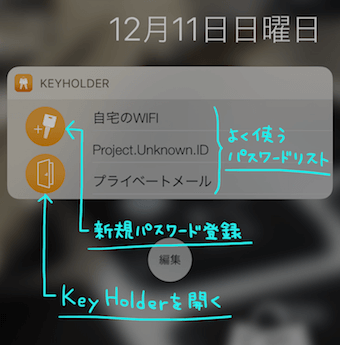 KeyHolderのウィジェット