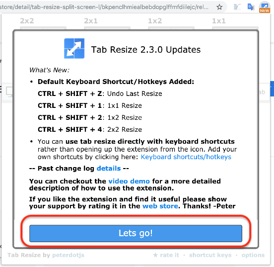 「Lets go!」をクリック
