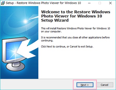 Restore Windows Photo Viewer to Windows 10のインストールを進める