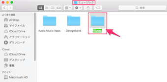 先ほどiTunes Mediaの場所をチェックしましたが、その場所からiTunesのフォルダを見つけましょう