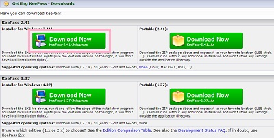 公式サイトのダウンロードページ
