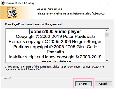 使用許諾契約書が表示されるので「I Agree」をクリック