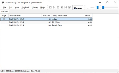 foobar2000の起動画面