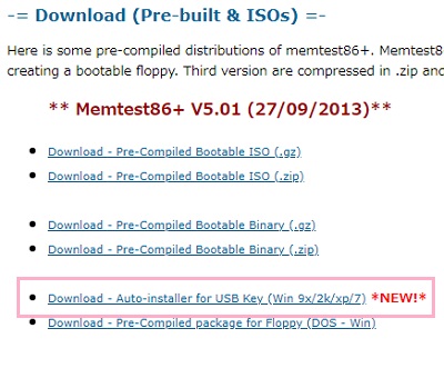 Memtest86+のサイト