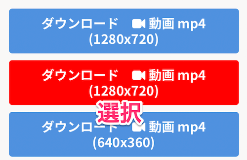 mp4の動画のサイズの選択
