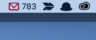Macの画面右上にメールのアイコン