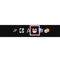 言語バーの中にあるペン立てのようなアイコン