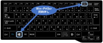 PrintScreenキー+Winキー（同時押し）