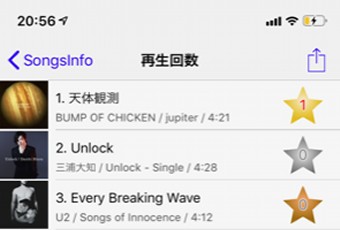 SongsInfoの再生回数が多い順に表示
