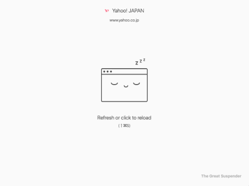 拡張機能により休止状態になったタブ