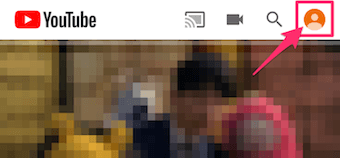 YouTubeアプリのアカウントボタン