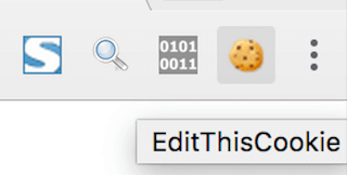 エラーとなるページを開いた状態でChrome右上のEditThisCookieというクッキーのアイコンをクリック