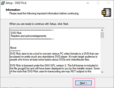 DVD Flickのインストーラ