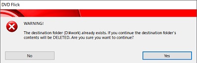 「WARNING!」と警告が表示