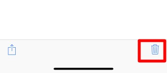 写真アプリのゴミ箱のマーク