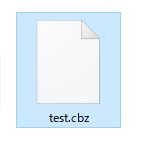 解凍したいcbzファイルを右クリックして「名前の変更」をクリック