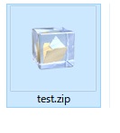拡張子が変更され、zipフォルダのアイコンに変更