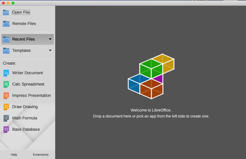 LibreOfficeが起動