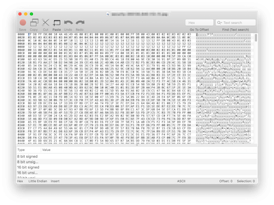 0xEDのウィンドウが表示
