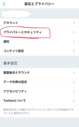『プライバシーとセキュリティ』を選択