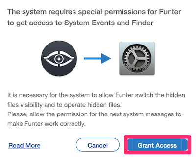 「Grant Access」のボタン