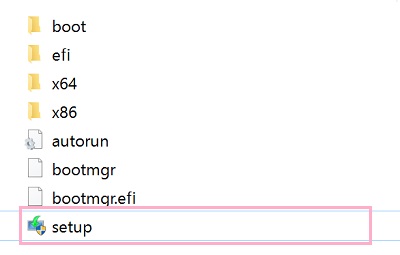 USBメモリ内に作成された「setup.exe」を実行