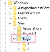 Bagsフォルダを右クリック