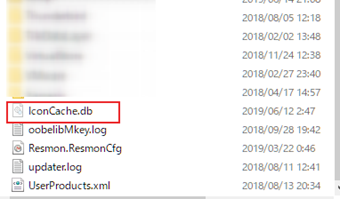 フォルダ内のどこかに「IconCache.db」がありますので、それを削除