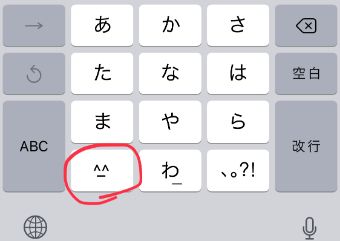 内蔵されているキーボードだと、左下に顔のボタンがありますね。ここをタップ