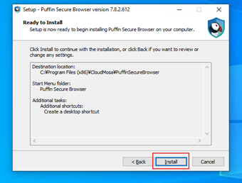 最後にインストール前の確認画面が表示されるので、特に問題なければ[Install]をクリック