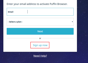 初めて利用する場合は[Sign up now]をクリック