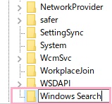 新規キーが作成されるので、「Windows Search」と名前を付ける