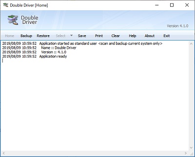 Double Driverは海外製のフリーソフトで、英語表記